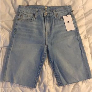 Light Wash Bermuda Jean Shorts